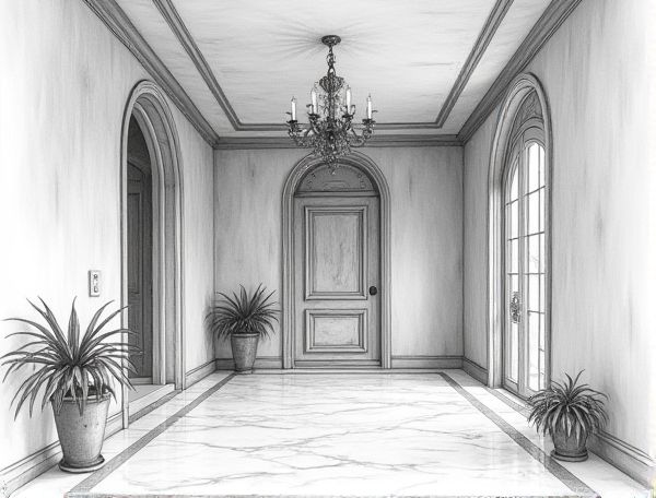 Art Deco Home Design: Showcasing Hand-Troweled Venetian Plaster Walls in Modern Manufacturing