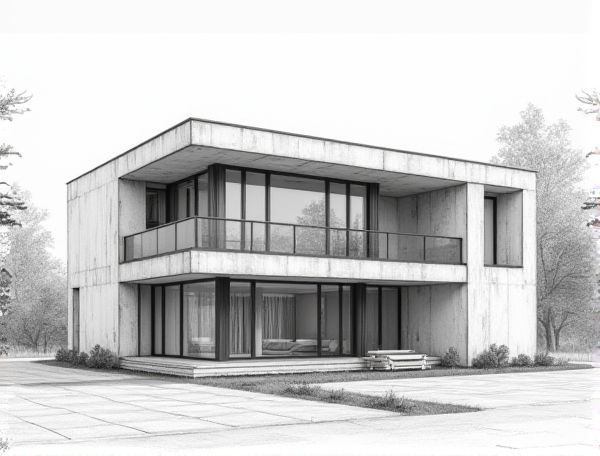 Bauhaus Home Design Meets Advanced Biometric Security Systems in Modern Manufacturing