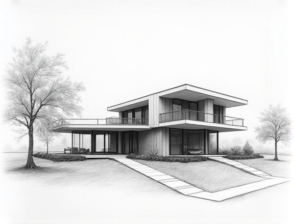 Bauhaus Home Design with Geothermal Heating: Modern Manufacturing Meets Sustainable Architecture