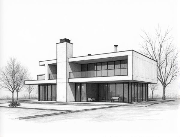 Bauhaus Home Design with Integrated Solar Facade: Sustainable Manufacturing Solutions for Modern Living
