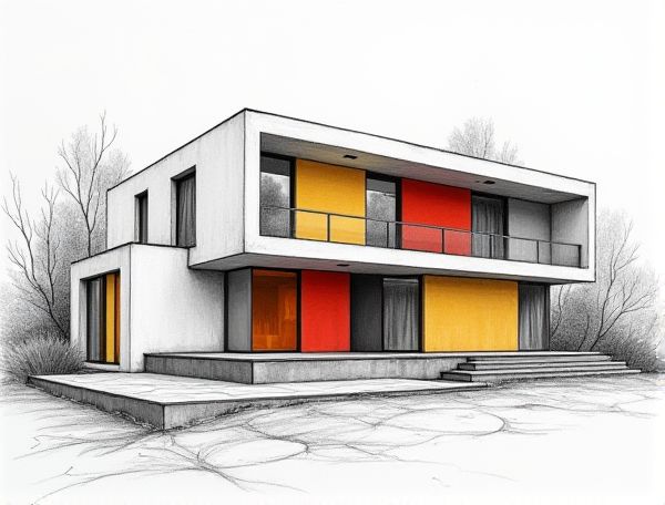Bauhaus-Inspired Home Design: Showcasing Mondrian Color-Blocked Glass Panels in Modern Manufacturing