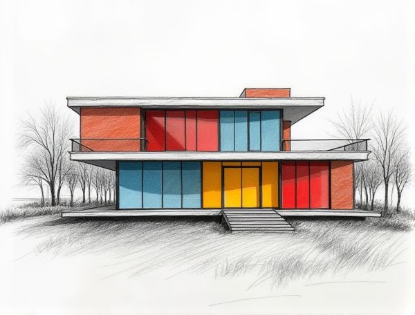 Bauhaus Home Design: Utilizing Primary Color Glass Block Partitions in Modern Manufacturing