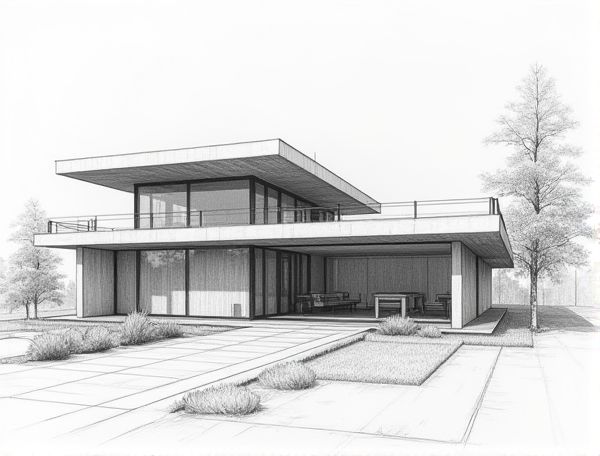 Bauhaus Home Design Featuring Retractable Glass Walls in Modern Manufacturing