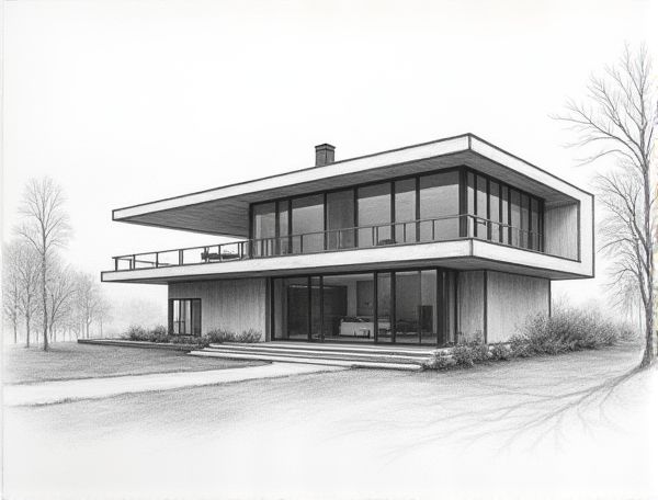 Bauhaus Home Design with Smart Glass Partitions: Modern Manufacturing Solutions for Functional Living Spaces