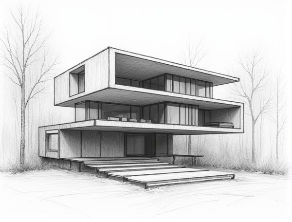 Bauhaus Home Design Featuring a Suspended Mezzanine Library for Modern Manufacturing Spaces