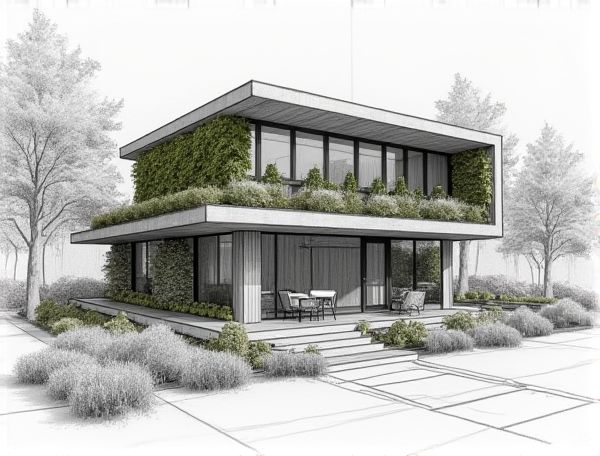 Biophilic Home Design Featuring Hydroponic Wall Gardens for Sustainable Manufacturing Spaces