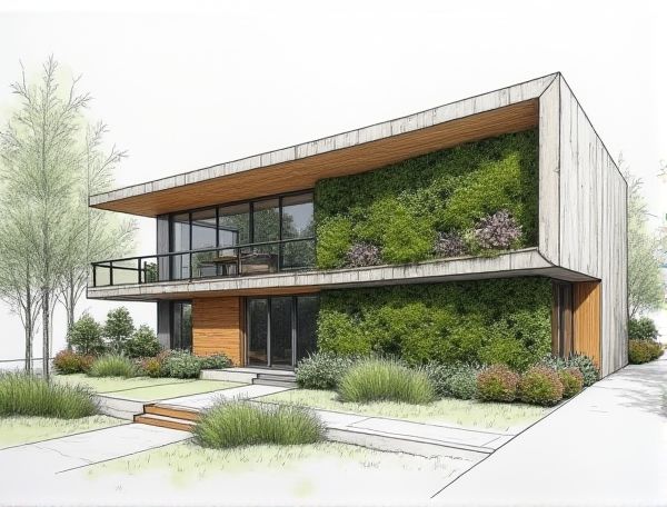 Biophilic Home Design Featuring Integrated Green Walls in Modern Manufacturing