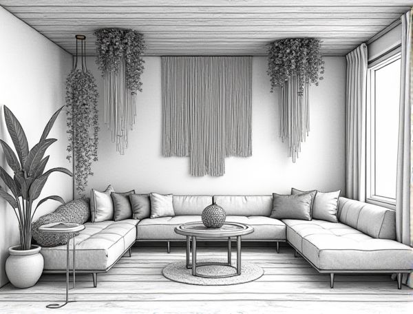 Bohemian Home Design: Showcasing Macrame Plant Ceiling Installations in Modern Manufacturing Spaces