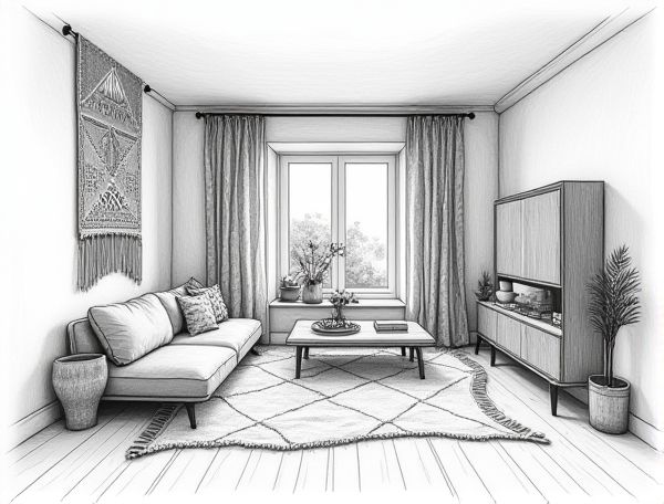 Bohemian Home Design with Macrame Room Dividers: A Trendy Approach to Stylish Room Separation in Modern Interiors