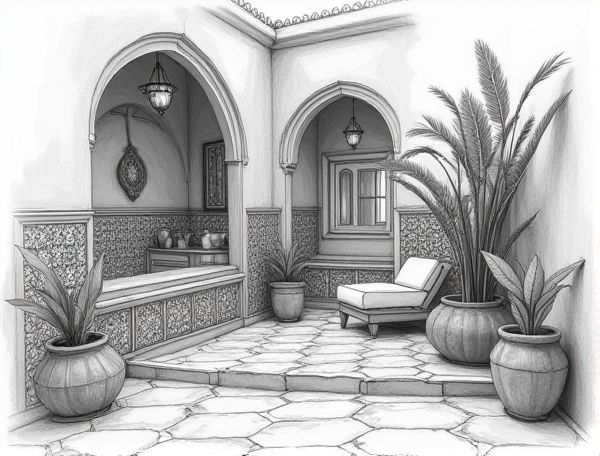 Bohemian Home Design Featuring Moroccan Zellige Tile Backsplash in Modern Manufacturing