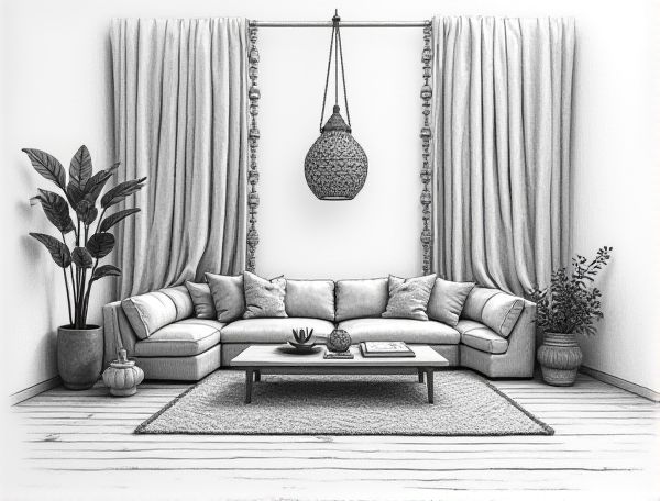 Bohemian Home Design Featuring Suspended Macrame Dividers: A Guide to Artistic Interior Spaces in Manufacturing Settings