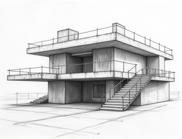 Brutalist Home Design Featuring Cantilevered Staircases in Modern Manufacturing