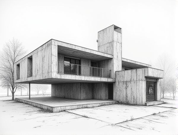 Brutalist Home Design with Cross-Laminated Timber: A Fusion of Raw Concrete and Sustainable Wood Elements in Modern Architecture