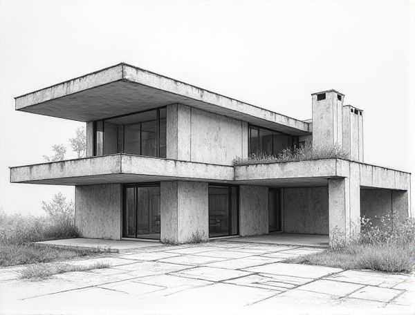Brutalist Home Design: Showcasing Exposed Aggregate Concrete Floors in Modern Residential Architecture