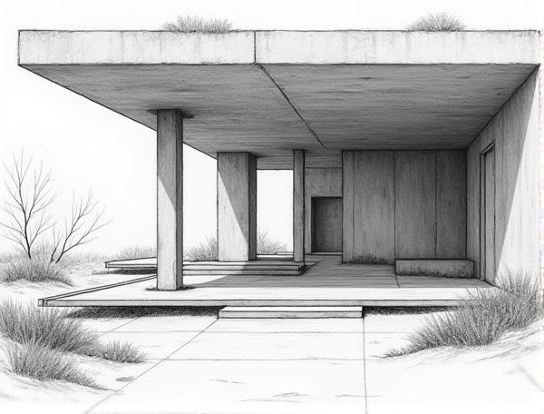 Brutalist Home Design with Exposed Concrete Ceiling Beams: Industrial Aesthetics in Modern Living