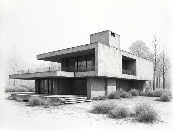 Brutalist Home Design: Defining Features of Rough Aggregate Concrete Surfaces in Modern Residential Architecture