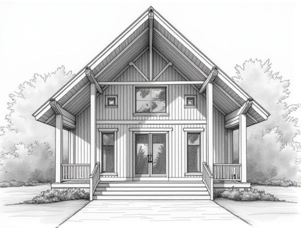 Coastal Farmhouse Home Design: Shiplap-Clad Cathedral Ceilings in Modern Manufacturing