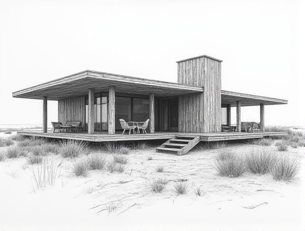 Coastal Home Design Showcasing Bleached Driftwood Cladding: Manufacturing Insights for Modern Architecture