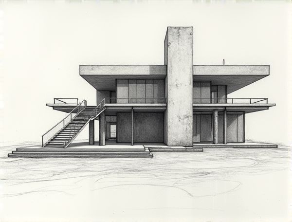 Constructivist Home Design Featuring Monolithic Steel Staircases in Modern Manufacturing