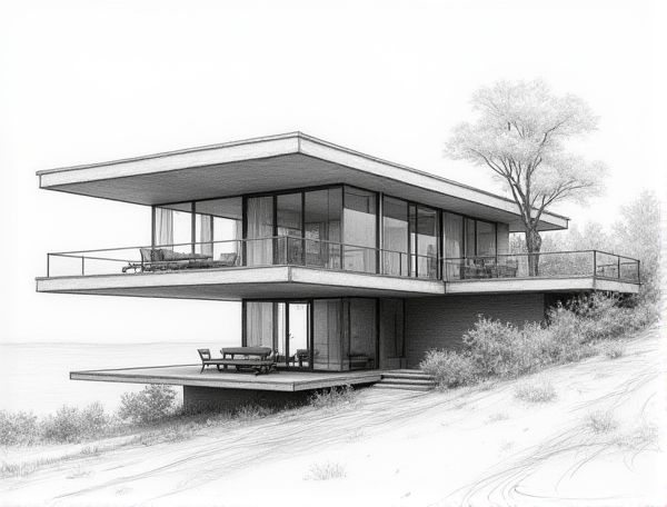 Contemporary Home Design Featuring Cantilevered Living Spaces in Modern Manufacturing