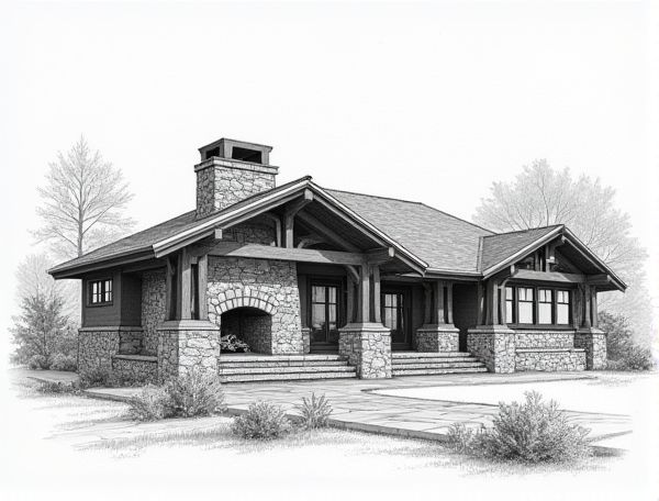 Craftsman Home Design Features: River Rock Fireplaces in Modern Manufacturing