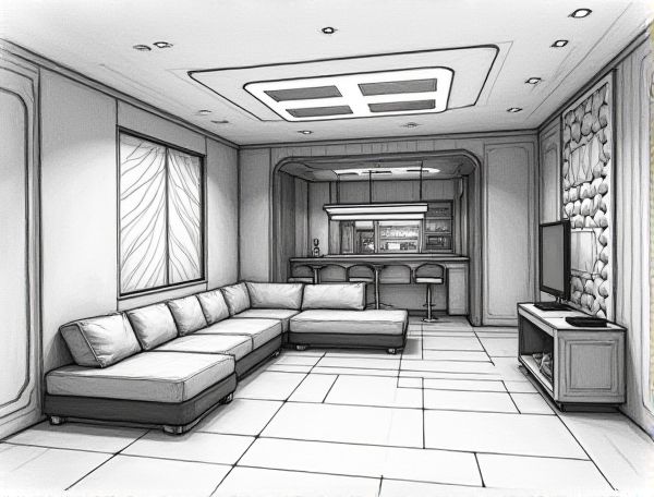 Cyberpunk Home Design Featuring Programmable LED Atmospherics in Modern Manufacturing