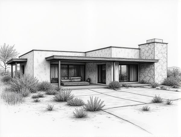 Desert Home Design Using Rammed Earth Thermal Mass Walls for Sustainable Manufacturing
