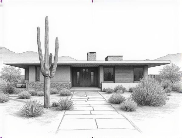 Desert Modern Home Design Featuring Cactus Courtyards in Residential Manufacturing
