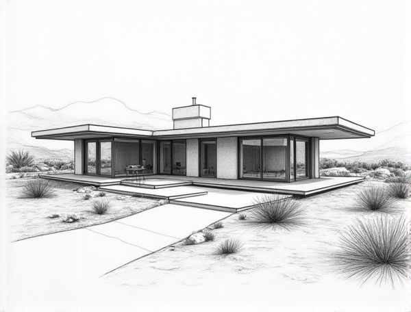 Desert Modern Home Design Featuring Operable Brise-Soleil for Sustainable Manufacturing Solutions