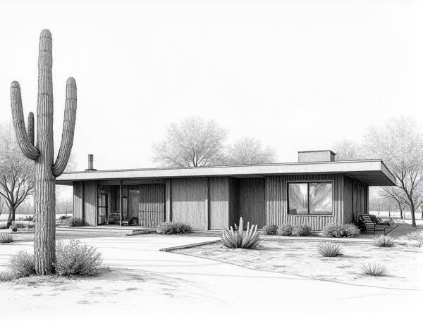 Desert Modernist Home Design Featuring Saguaro Rib Paneling in Modern Manufacturing