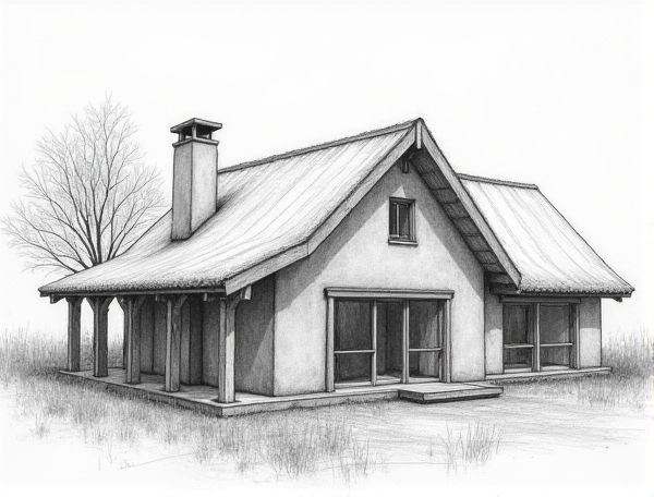 English Cottage Home Design with Off-Grid Energy Storage Solutions for Sustainable Manufacturing
