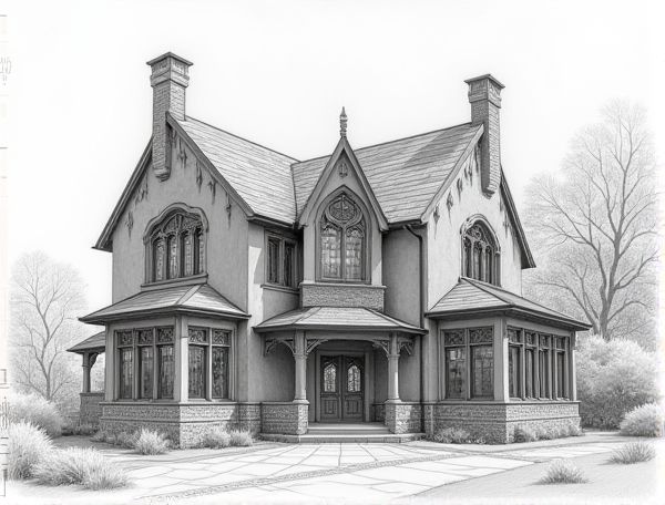 Gothic Revival Home Design: Showcasing Leaded Glass Windows in Modern Manufacturing