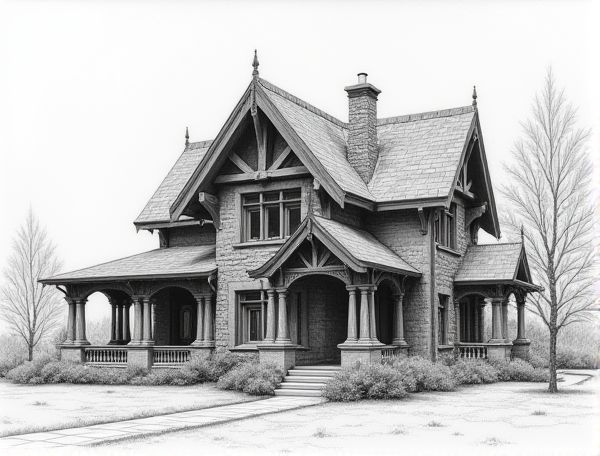 Gothic Revival Home Design: Showcasing Character with Reclaimed Church Pew Wood