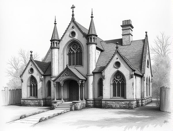 Gothic Revival Home Design: Showcasing Reclaimed Stained Glass Windows in Modern Manufacturing