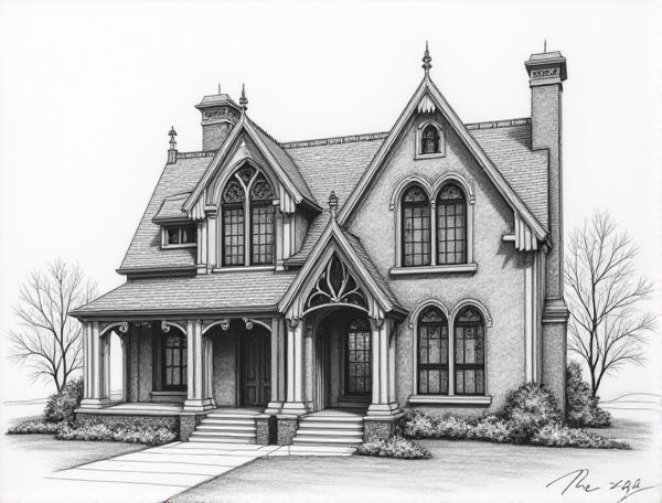 Gothic Revival Home Design: Timeless Charm and Stained Glass Room Dividers in Modern Manufacturing