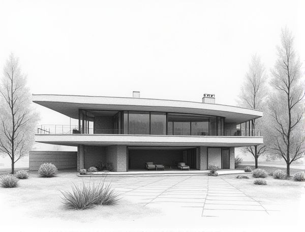 Innovative High-Tech Home Design Featuring Kinetic Facade Elements for Advanced Manufacturing