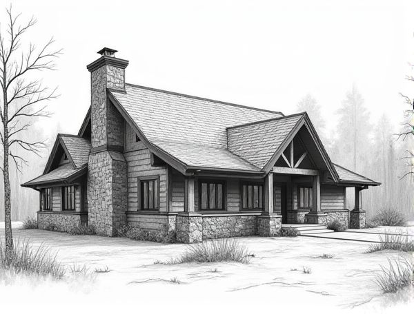 Highland Cottage Home Design: Exploring Exposed Stone Gables in Modern Manufacturing