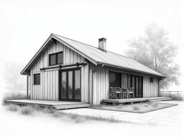 Industrial Farmhouse Home Design with Sliding Barn Doors: Blending Rustic Charm and Manufacturing Aesthetics