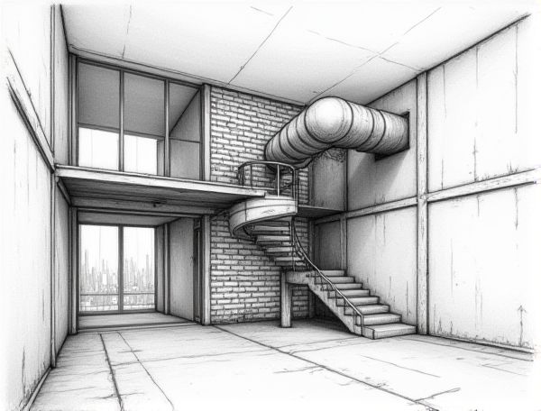 Industrial Home Design: Exploring Exposed Brick Walls and Spiral Ductwork for a Manufacturing-Inspired Aesthetic