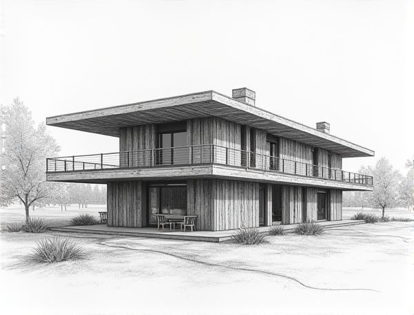 Industrial Home Design Featuring Exposed Cross-Laminated Timber (CLT) in Modern Manufacturing Spaces