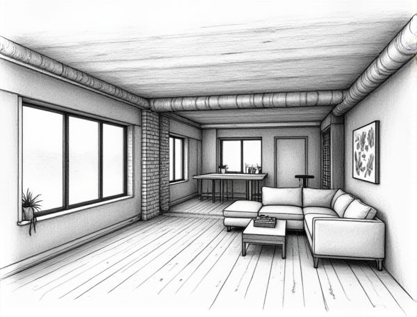 Industrial Home Design: Showcasing Exposed Ductwork and Brick Inspired by Manufacturing Spaces