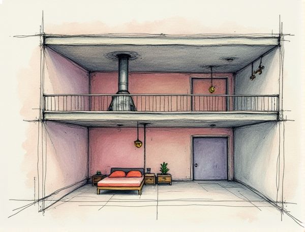 Industrial Home Design with Pastel Painted Exposed Ductwork in Modern Manufacturing Spaces
