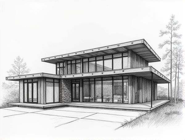 Industrial Home Design: Showcasing Exposed Riveted Steel Beams Inspired by Manufacturing Spaces