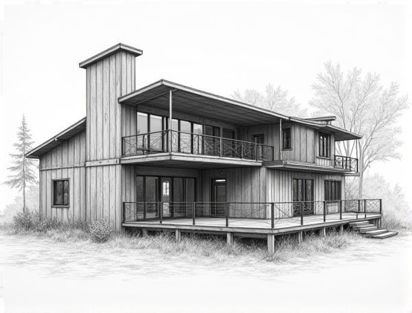 Industrial Home Design: Showcasing Riveted Steel Beams for Authentic Manufacturing Style