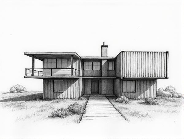 Industrial Home Design with Salvaged Shipping Container Sections for Modern Manufacturing Spaces
