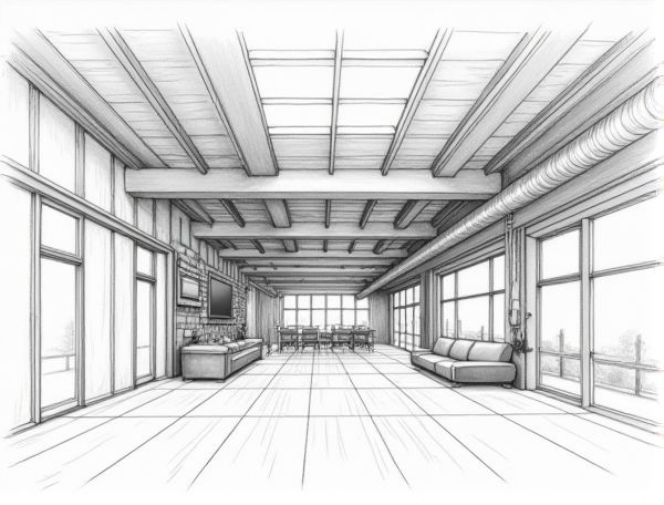 Industrial Loft Home Design: Open Ductwork Ceilings and Urban Manufacturing Aesthetics