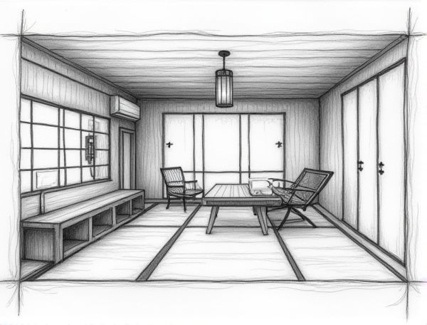 Japandi Home Design with Tatami Mat Floor Inlays: Merging Japanese Minimalism and Scandinavian Functionality in Modern Manufacturing