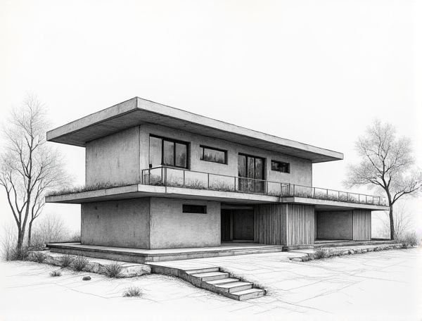 Japandi Home Design with Board-Formed Concrete in Modern Manufacturing: A Fusion of Minimalism and Texture