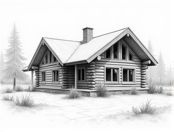 Log Cabin Home Design Featuring All-Electric Off-Grid Systems in Modern Manufacturing