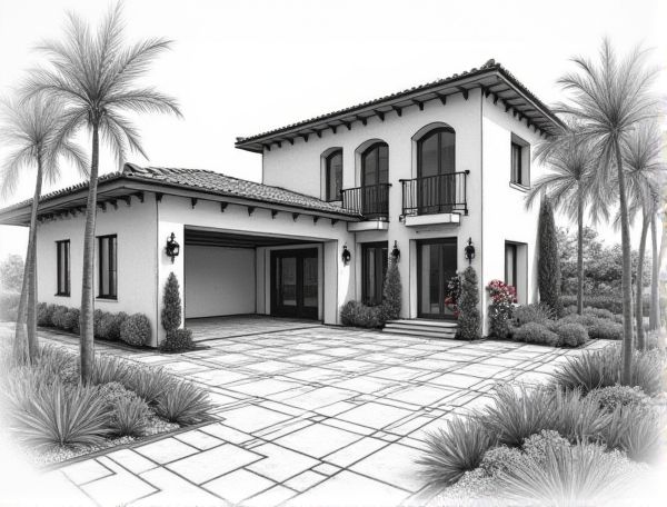 Mediterranean Home Design Featuring Encaustic Tile Courtyards: A Fusion of Old-World Charm and Modern Manufacturing